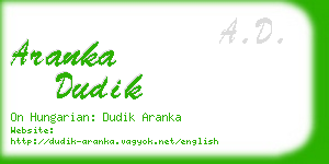 aranka dudik business card